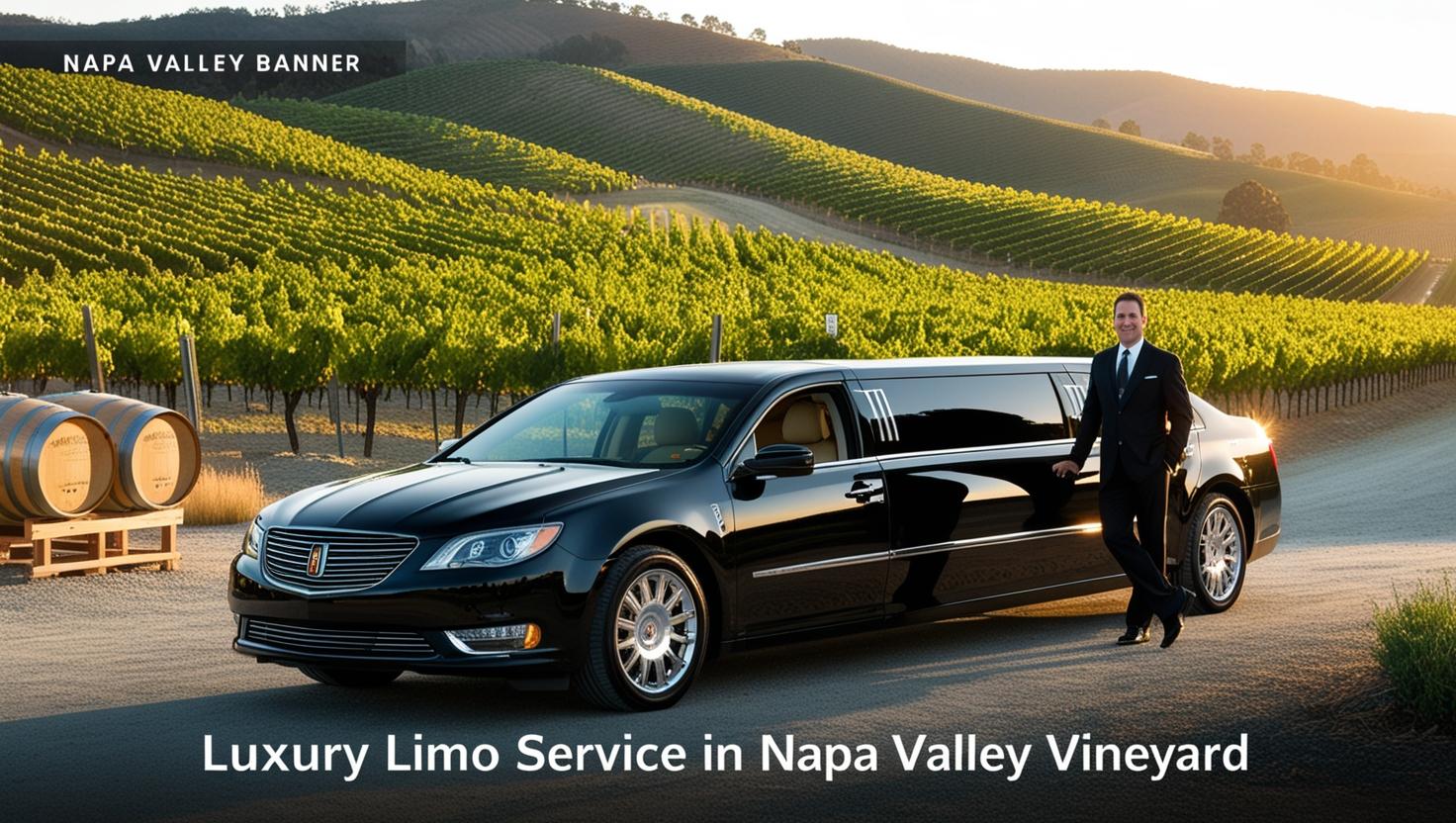 Luxury limousine service in Napa Valley vineyard